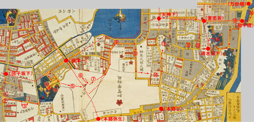 江戸切絵図 江戸時代 アンティーク 地図 東京 上野 戦前 江戸